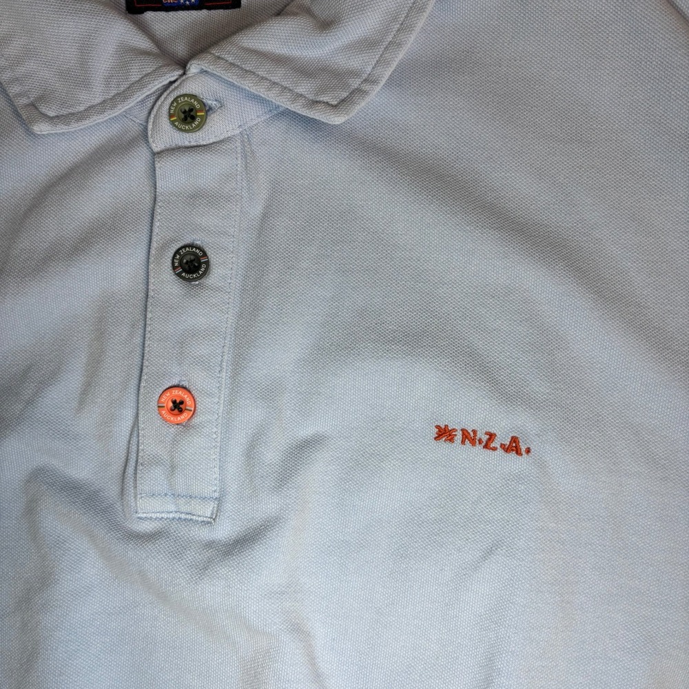 N.Z.A. New Zealand Auckland Tukituki Men's 3XL Light Blue Cotton Polo - Picture 8 of 16